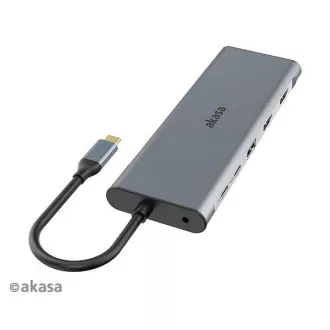 AKASA Dockingstation USB-C 14in1, USB-C (Strom + Daten), USB 2.0, 2xHDMI, VGA, RJ45, USB 3.2, Kartenleser, 3,5mm Klinke AKASA Dockingstation USB-C 14in1, USB-C (Strom + Daten), USB 2.0, 2xHDMI, VGA, RJ45, USB 3.2, Kartenleser, 3,5mm Klinke