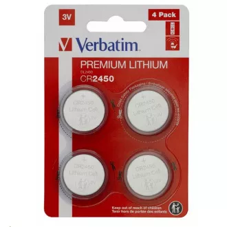 VERBATIM Lithiumbatterie CR2450 3V 4er Pack VERBATIM Lithiumbatterie CR2450 3V 4er Pack