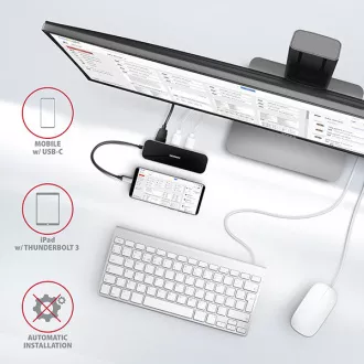AXAGON HMC-6GL, USB 3.2 Gen 1 Hub, Anschlüsse 3x USB-A, HDMI, RJ-45 GLAN, PD 60W, Kabel USB-C 20cm AXAGON HMC-6GL, USB 3.2 Gen 1 Hub, Anschlüsse 3x USB-A, HDMI, RJ-45 GLAN, PD 60W, Kabel USB-C 20cm