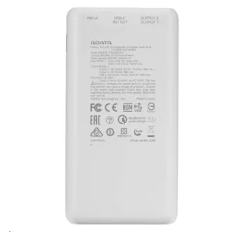 ADATA PowerBank P20000QCD - externer Akku für Handy / Tablet 20000mAh, 2, 1A, weiß ADATA PowerBank P20000QCD - externer Akku für Handy / Tablet 20000mAh, 2, 1A, weiß