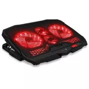 CONNECT IT FrostWind Kühlkissen unter Laptop mit roter Hintergrundbeleuchtung, schwarz