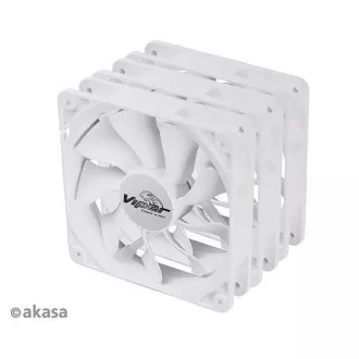 AKASA Lüfter Viper, Weiß Lüfter 12cm, 120x120x25mm, HDB, 4 Pin PWM, 3 Stück im Paket, weiß