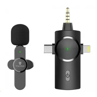 Viking Funkmikrofon mit M360 Clip, USB-C / Lightning / 3,5 mm Klinkenanschluss Viking Funkmikrofon mit M360 Clip, USB-C / Lightning / 3,5 mm Klinkenanschluss