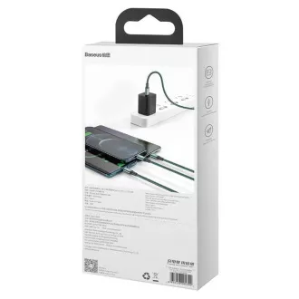 Baseus Rapid Series Lade-/Datenkabel 3in1 Typ-C/ (Micro USB   Lightning PD 20W   USB-C) 1.5m grün