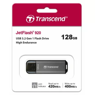 TRANSCEND Flash Disk 128GB JetFlash®920, TLC, USB 3.2 (R: 420 / B: 400 MB / s) schwarz