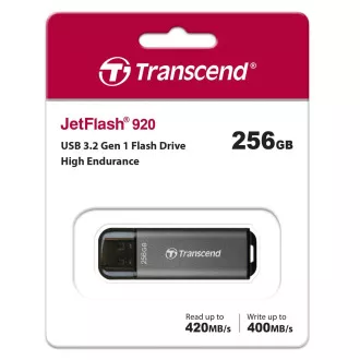 TRANSCEND Flash Disk 256GB JetFlash®920, TLC, USB 3.2 (R: 420 / B: 400 MB / s) schwarz TRANSCEND Flash Disk 256GB JetFlash®920, TLC, USB 3.2 (R: 420 / B: 400 MB / s) schwarz