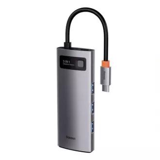 Baseus Metal Gleam Series 5in1 HUB Typ-C (USB-C PD 100W, 3* USB 3.0, HDMI) grau Baseus Metal Gleam Series 5in1 HUB Typ-C (USB-C PD 100W, 3* USB 3.0, HDMI) grau