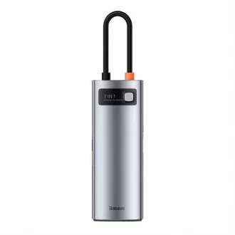 Baseus Metal Gleam Series 7in1 HUB Typ-C (USB-C PD 100W, USB-C, 2* USB 3.0, HDMI, SD TF Anschluss) grau
