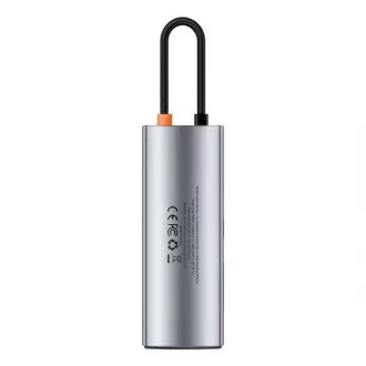 Baseus Metal Gleam Series 7in1 HUB Typ-C (USB-C PD 100W, USB-C, 2* USB 3.0, HDMI, SD TF Anschluss) grau