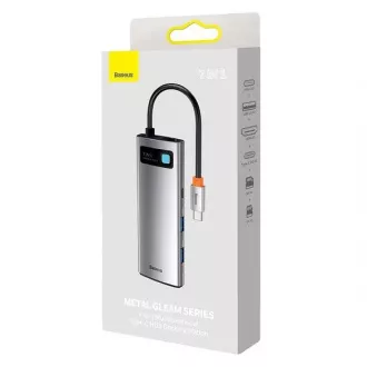Baseus Metal Gleam Series 7in1 HUB Typ-C (USB-C PD 100W, USB-C, 2* USB 3.0, HDMI, SD TF Anschluss) grau