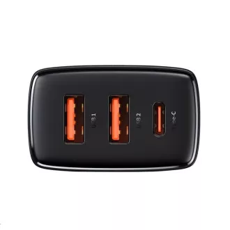 Baseus Compact Schnellladeadapter 2x USB-A, 1x Typ-C 30W schwarz Baseus Compact Schnellladeadapter 2x USB-A, 1x Typ-C 30W schwarz