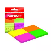 Selbstklebeblock 40x50mm 4 Neonfarben 4x50 Blatt Kores