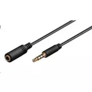 PREMIUMCORD Kabel Klinke 3, 5mm 4 pin M/F 1m für Apple iPhone, iPad, iPod