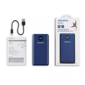 ADATA PowerBank P20000QCD - externe Batterie für Handy/Tablet 20000mAh, 2, 1A, blau (74Wh) ADATA PowerBank P20000QCD - externe Batterie für Handy/Tablet 20000mAh, 2, 1A, blau (74Wh)