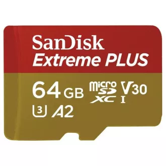 SanDisk micro SDXC Karte 64GB Extreme PLUS (200 MB/s Klasse 10, UHS-I U3 V30) Adapter SanDisk micro SDXC Karte 64GB Extreme PLUS (200 MB/s Klasse 10, UHS-I U3 V30) Adapter