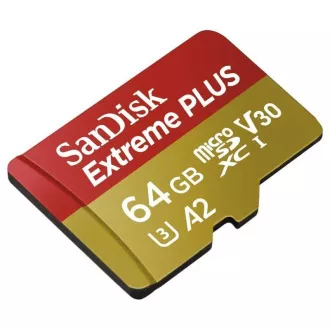 SanDisk micro SDXC Karte 64GB Extreme PLUS (200 MB/s Klasse 10, UHS-I U3 V30) Adapter SanDisk micro SDXC Karte 64GB Extreme PLUS (200 MB/s Klasse 10, UHS-I U3 V30) Adapter