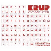 PremiumCord Tastaturaufkleber Ukrainisch, rot