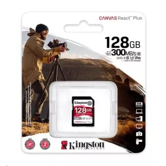 Kingston 128GB Canvas React Plus SDXC UHS-II 300R/260W U3 V90 für Full HD/4K/8K