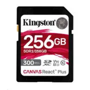 Kingston 256GB Canvas React Plus SDXC UHS-II 300R/260W U3 V90 für Full HD/4K/8K