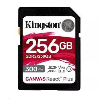 Kingston 256GB Canvas React Plus SDXC UHS-II 300R/260W U3 V90 für Full HD/4K/8K