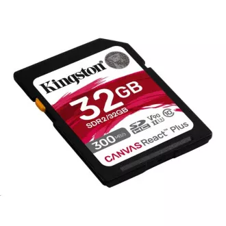 Kingston 32GB Canvas React Plus SDHC UHS-II 300R/260W U3 V90 für Full HD/4K/8K