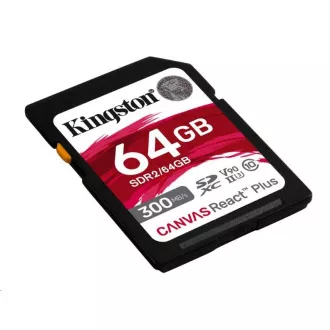 Kingston 64GB Canvas React Plus SDHC UHS-II 300R/260W U3 V90 für Full HD/4K/8K
