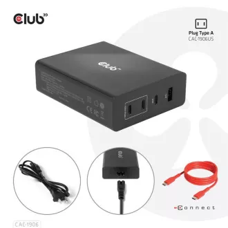 Club3D Reise-Ladegerät 132W GAN-Technologie, 4xUSB-A und USB-C, PD 3.0 Unterstützung Club3D Reise-Ladegerät 132W GAN-Technologie, 4xUSB-A und USB-C, PD 3.0 Unterstützung