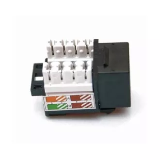 Keystone LEXI-Net Cat5E, UTP, Doppelanschlussblock, schwarz mit Kabelschuhen