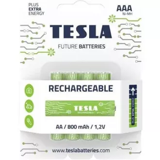 TESLA BATTERIEN AAA GRÜN  WIEDERAUFLADBAR (HR03 / BLISTERFOLIE 4 STK)