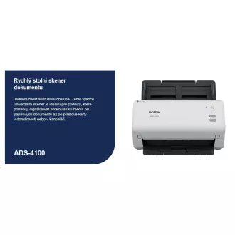 BROTHER Scanner ADS-4100 DUALSKEN A4 35ppm/70dual 600x600 60ADF USB