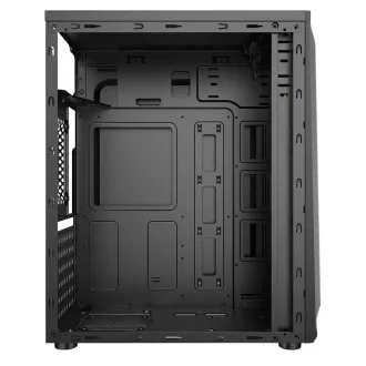 1stCOOL Gehäuse MONSTER, Middle-Tower, AU, USB 3.0, ohne Netzteil, sRGB-Lüfter, transparentes Seitenteil, schwarz