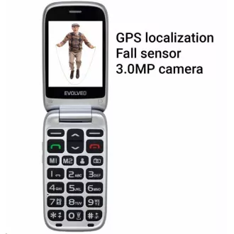 EVOLVEO EasyPhone FP, 2,8"-Klapphandy für Senioren mit Ladestation, rot