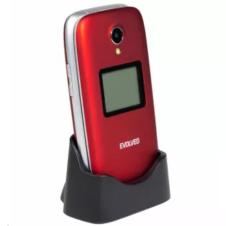 EVOLVEO EasyPhone FP, 2,8"-Klapphandy für Senioren mit Ladestation, rot