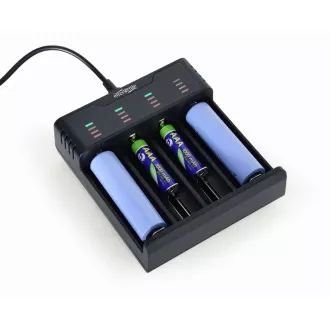 GEMBIRD Batterieladegerät BC-USB-02, 4 Stück, Ni-MH   Li-Ion