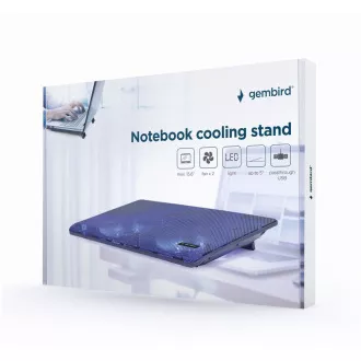 GEMBIRD Laptop-Ständer NBS-2F15-05, für Laptops bis zu 15, 6", LED, schwarz