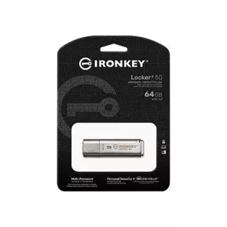 Kingston 64GB IKLP50 IronKey Locker  50 AES USB, mit 256bit Verschlüsselung