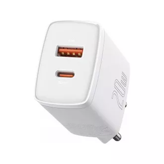 Baseus Compact USB-A   Typ-C Schnellladeadapter 20W EU, Weiß