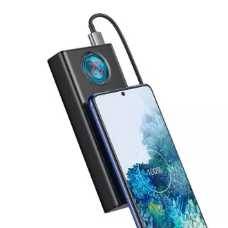 Baseus Amblight Powerbank mit Digitalanzeige QC 30000mAh Overseas Edition   Typ-C/Typ-C Kabel 100W 1m, schwarz
