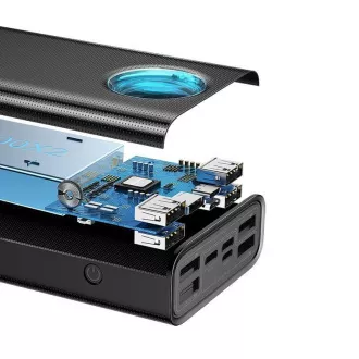 Baseus Amblight Powerbank mit Digitalanzeige QC 30000mAh Overseas Edition   Typ-C/Typ-C Kabel 100W 1m, schwarz
