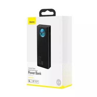 Baseus Amblight Powerbank mit Digitalanzeige QC 30000mAh Overseas Edition   Typ-C/Typ-C Kabel 100W 1m, schwarz
