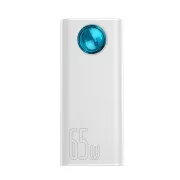Baseus Amblight Powerbank mit Digitalanzeige QC 30000mAh Overseas Edition   Typ-C/Typ-C Kabel 100W 1m, weiß