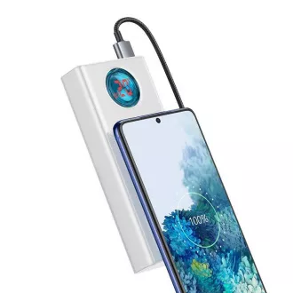 Baseus Amblight Powerbank mit Digitalanzeige QC 30000mAh Overseas Edition Typ-C/Typ-C Kabel 100W 1m, weiß Baseus Amblight Powerbank mit Digitalanzeige QC 30000mAh Overseas Edition Typ-C/Typ-C Kabel 100W 1m, weiß