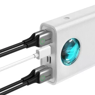Baseus Amblight Powerbank mit Digitalanzeige QC 30000mAh Overseas Edition Typ-C/Typ-C Kabel 100W 1m, weiß Baseus Amblight Powerbank mit Digitalanzeige QC 30000mAh Overseas Edition Typ-C/Typ-C Kabel 100W 1m, weiß