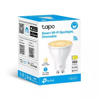 TP-Link Tapo L610 Smart WiFi dimmbare LED-Lampe (weiß, 2700K, 350lm, 2, 4GHz, GU10)