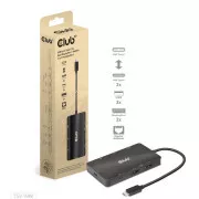 Club3D Dockingstation USB-C 7v1, 2xDP, 2xUSB-C, 2xUSB, 1xRJ45, schwarz