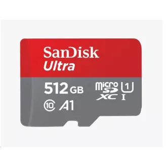 SanDisk MicroSDXC-Karte 512GB Ultra (150 MB/s, A1 Klasse 10 UHS-I)   Adapter