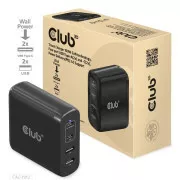 Club3D Reise-Ladegerät 100W GAN-Technologie, 2xUSB-A und 2xUSB-C, PD 3.0 Unterstützung