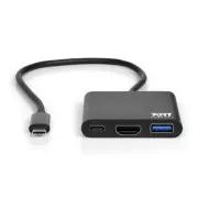 PORT HUB USB-C, HDMI 1X 4K   USB-A   USB-C, schwarz