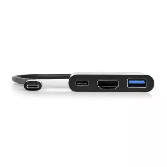 PORT HUB USB-C, HDMI 1X 4K   USB-A   USB-C, schwarz