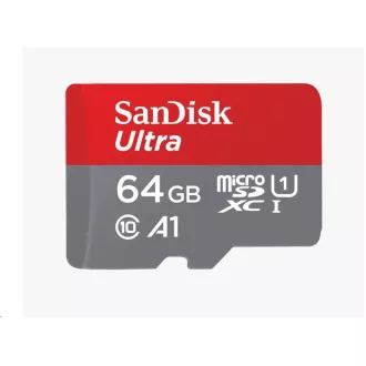 SanDisk MicroSDXC 64GB Ultra (140 MB/s, A1 Klasse 10 UHS-I)   Adapter